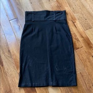 High waisted black skirt